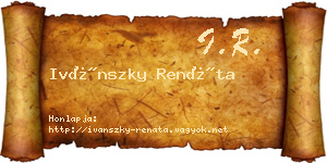 Ivánszky Renáta névjegykártya