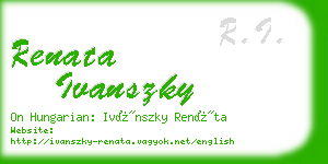 renata ivanszky business card